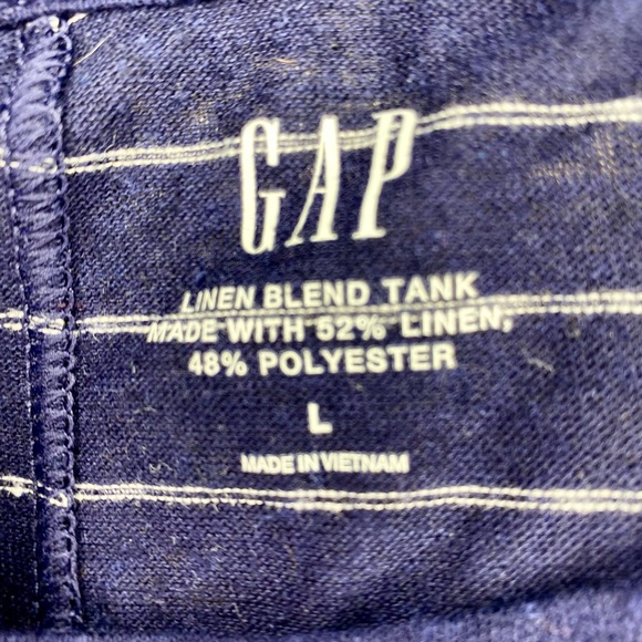 💥BOGO💥 Gap Sleeveless Linen Blend Navy Top NWOT. Size L - Picture 5 of 6